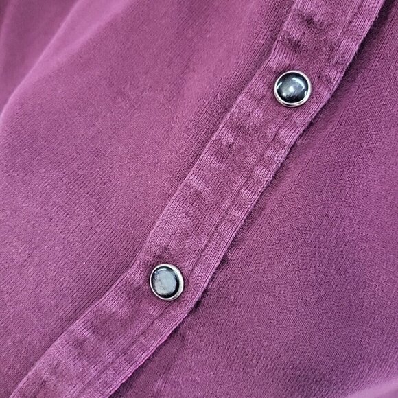Cruel Girl Western Shirt Jr Sz L Large Maroon Pearl Snaps Cowgirl - Picture 6 of 15